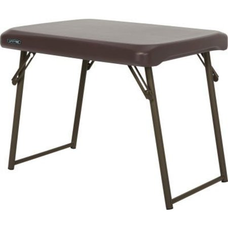 LIFETIME PRODUCTS LifetimeÂ Compact Plastic Folding Table, 18" x 24", Brown 280488